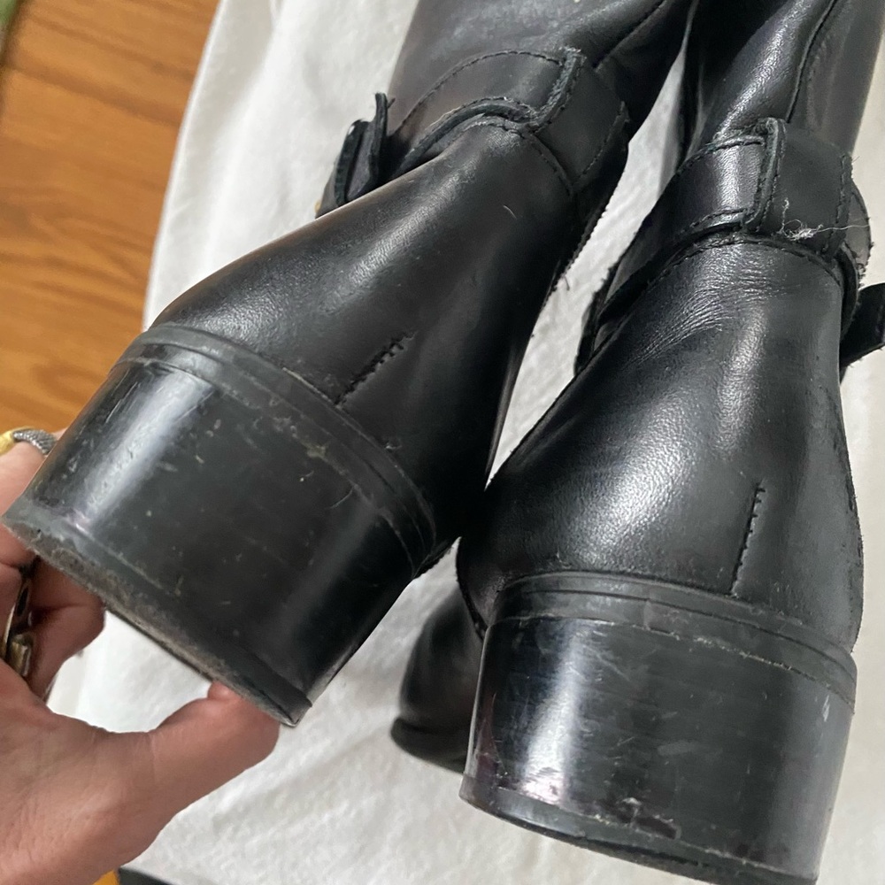 Classic Equestrian Black Leather Lauren Ralph Lauren Knee-High Riding Boots - Picture 9 of 12